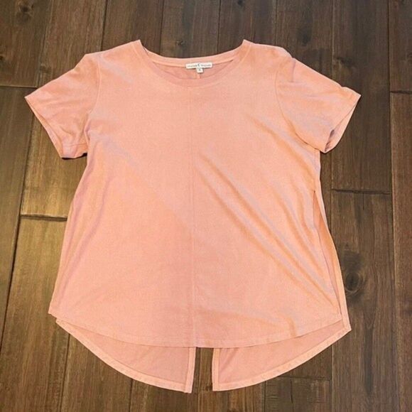 Moa Moa Pink Faux Suede Top S - Picture 1 of 5